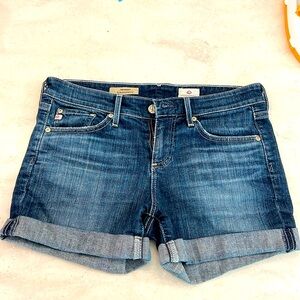 Denim shorts with a rolled cuff.